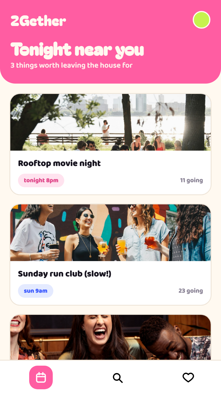 App UI mockup