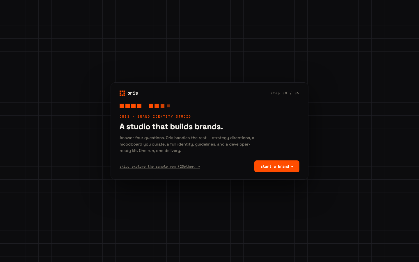Oris onboarding — the brief