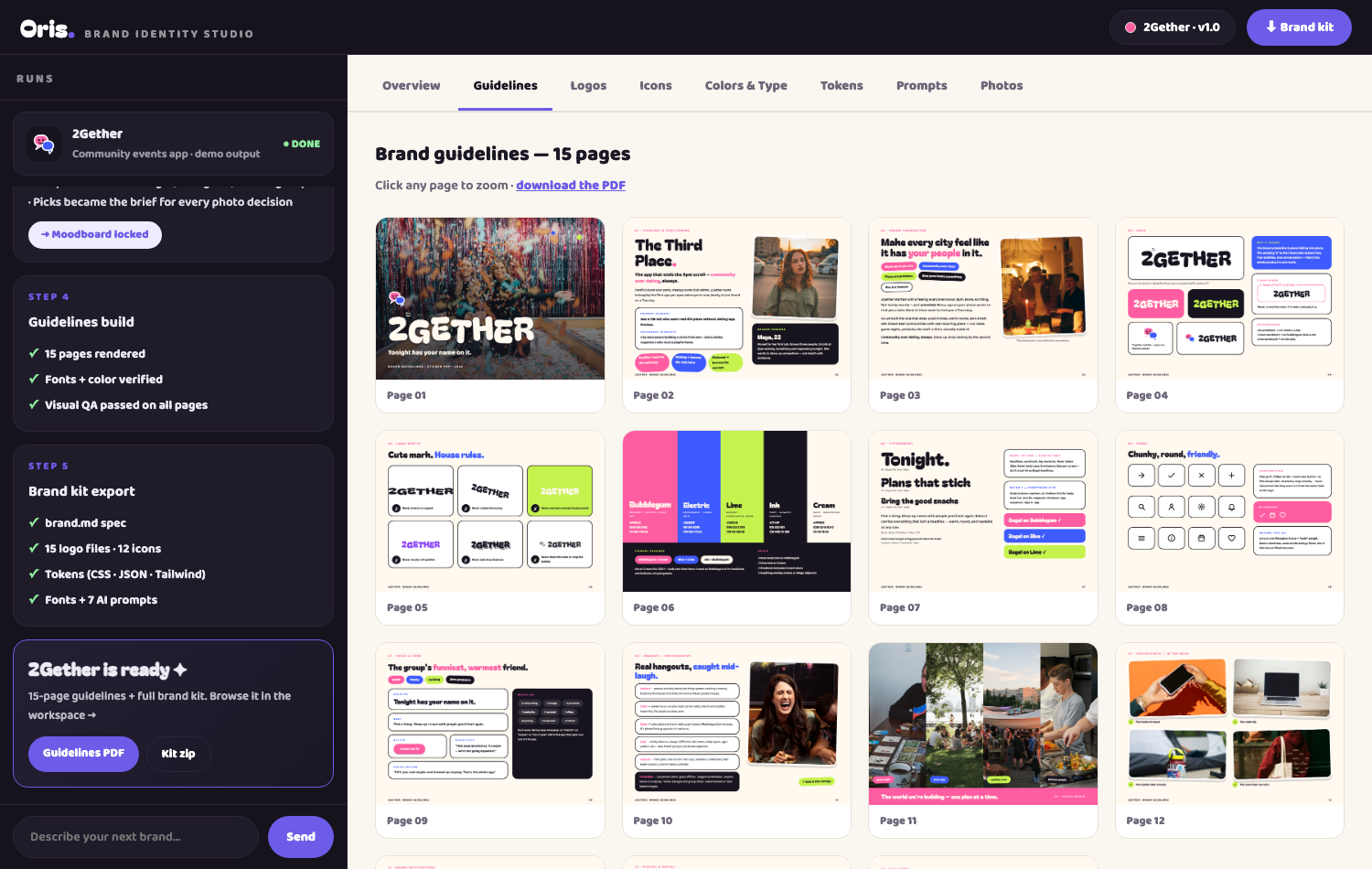 Brand guidelines — 15 pages